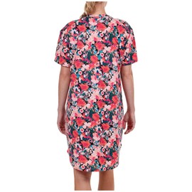 N Natori Women's Spring Essentials Sleepshirt CB 34", Orange Coral/Black, Medium, Orange Coral/Black, Medium