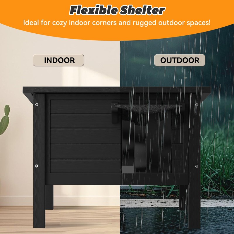 Weatherproof Outdoor Cat House, Feral Cat Shelter, 100% Insulated Foam,