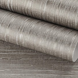 FunStick 16 "x240" Papel tapiz marrón topo texturizado vintage Papel de pared de tela de hierba para dormitorio sala de estar Gabinetes de cocina amigables para inquilinos