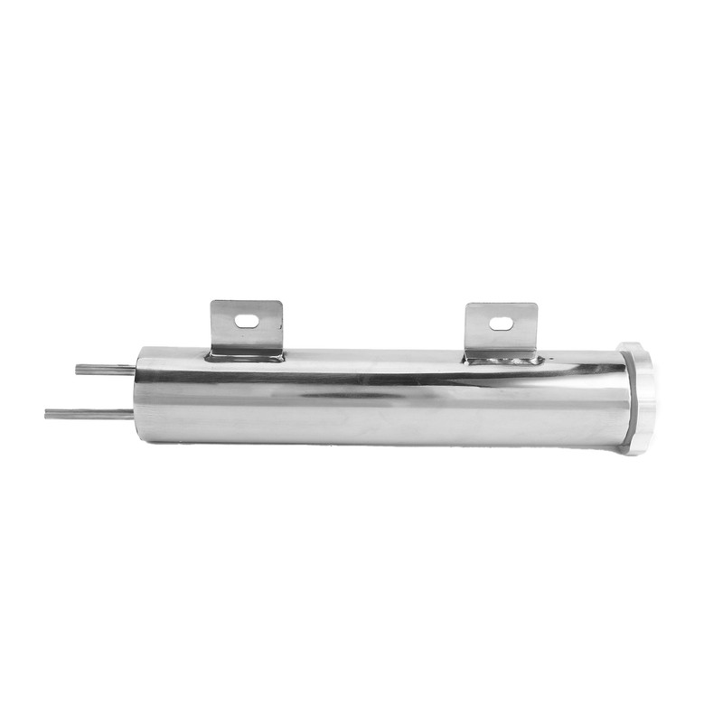 2x10in Stainless Steel Radiator Overflow Tank Recovery Bottle With Mounting
