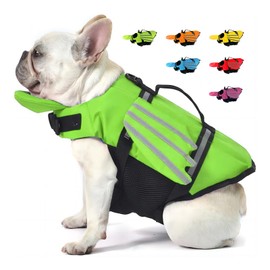 Life Jackets for Dogs with Wings, Life Jacket Dogs with Chin Float, Lightweight and Safe for Water Sports, Dog Life Jacket with Handle and Reflective, for Small, Medium and Large Dogs, Green, M