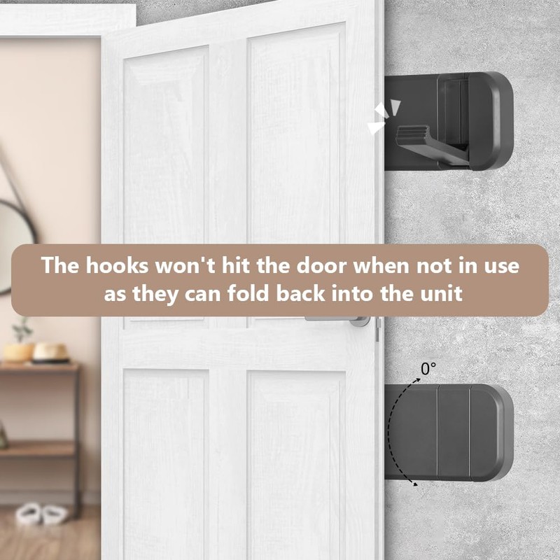flintronic Wall Mounted Floating Rack with 3 Hooks, Foldable Suction