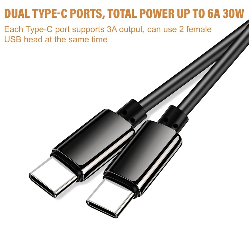 DC 12V/24V to 5V 6A 30W Dual Type-C USB C