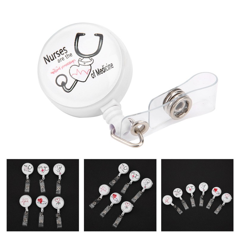 Retractable Badge Reel Clip Portable Nurse ID Name Card Badge