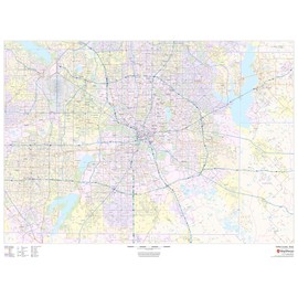 Dallas County, Texas - 48" x 36" Paper Wall Map