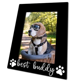 FRRCREU Minimalism Photo Frame For 4 X 6 Picture With Back Bracket - Best Buddy - Dog Owner Picture Frame, Desktop Shelf Display,Gifts Dog Lovers Dog Owner,Home Office Decor Or Memorial Gifts - C14