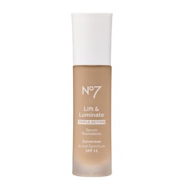 No7 Lift & Luminate Triple Action Serum Foundation - Warm Ivory - Liquid Foundation Makeup with SPF 15 for Dewy, Glowy Base - Radiant Serum Foundation for Mature Skin (30ml)