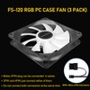 120mm Case Fan 3 Pack RGB Fans, FS-120 High Performance