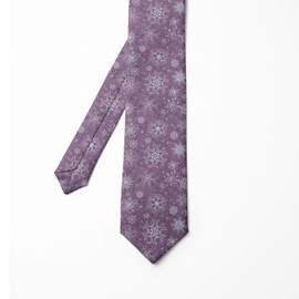 Ambesonne Men's Tie, Christmas Flowers, 3.7", Lavender Violet