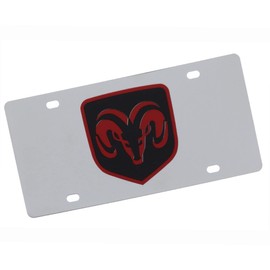 Eurosport Daytona Logo License Plate for Dodge Ram (Red On Chrome)