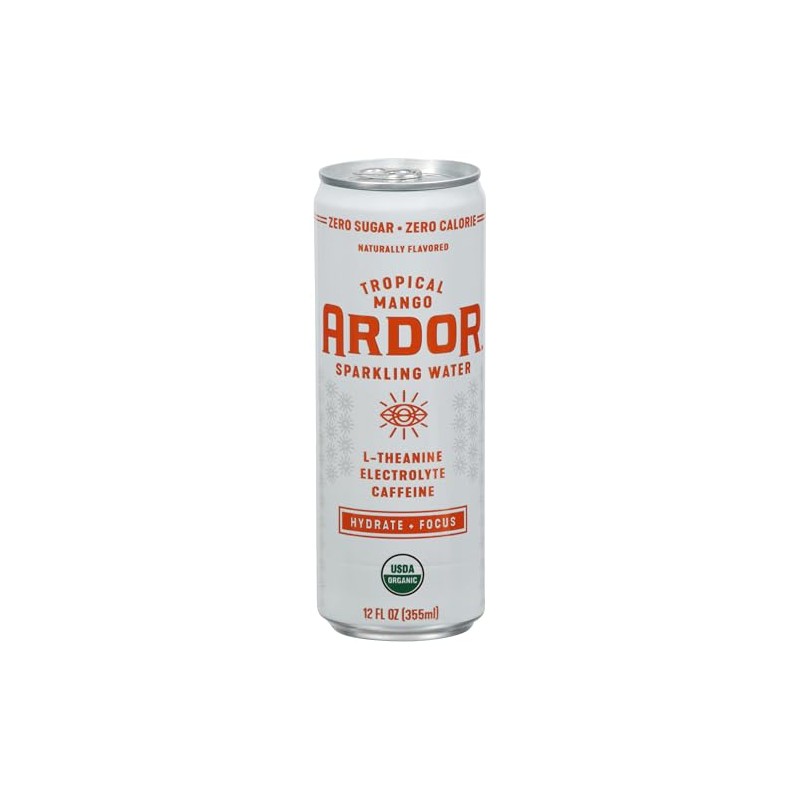 Ardor, Water Sparkling Tropical Mango Organic, 12 Fl Oz