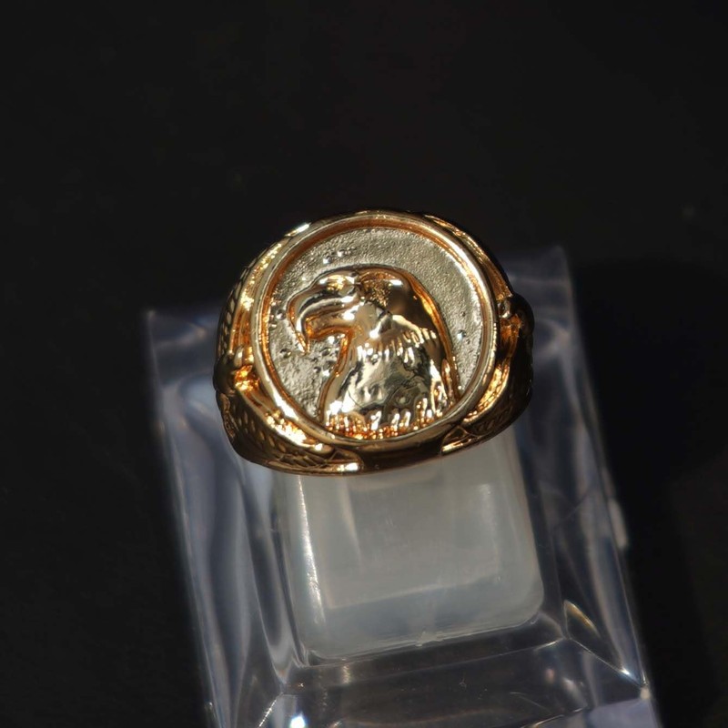 MayiaHey Eagle Ring, American Bald Eagle Head Ring for Men,
