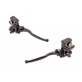 Brake Pump Brake Cylinder Set Left & Right D = 12.75 mm Suitable for Scooters, Motorcycles, Quads, Moped - Handlebar Diameter 22 mm - Black - High Quality Brake System