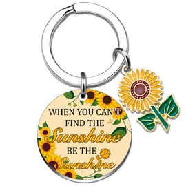 Sunflower Gifts for Women Sunflower Keychain Sunshine Gifts for Friends Girls Yellow Gift for Adults Inspirational Gift for Teens Sunflowers Party Favors Birthday Christmas Presents for Coworker