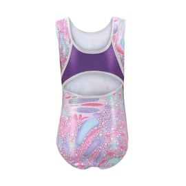 Girls Gymnastics Leotards Colorful Bubble Metallic Gymnastics Outfits Sleeveless Athletic Ballet Dance Bodysuit Size 10