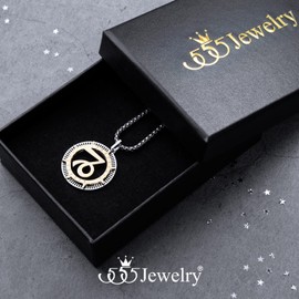 555Jewelry Horoskop-Sternzeichen-Halskette aus Edelstahl für Damen und Herren, Edelstahl, Kein Edelstein