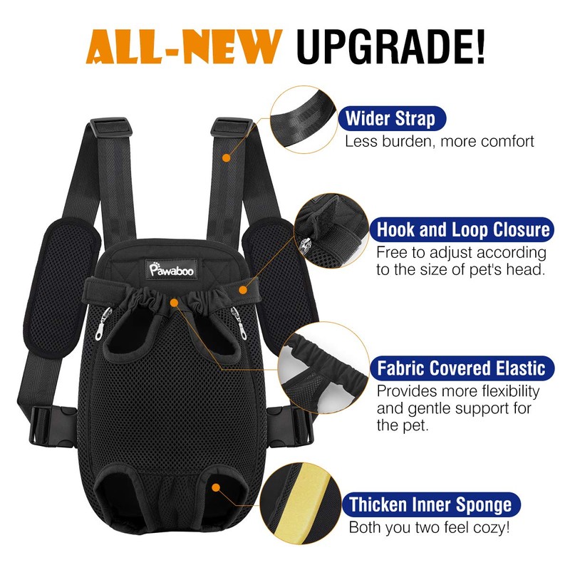 Pawaboo Pet Carrier Backpack, Adjustable Pet Front Cat Dog Carrier