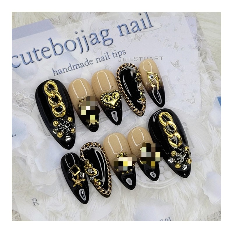 Hip chrome handmade nail tips - Stiletto M / 힙한