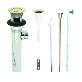 PF WaterWorks PF0324-PB-CH Never Clog Sink/Lavatory ABS ClogFREE Universal Pop-Up Drain Assembly-Easy Remove Magnetic Stopper-Polished Brass (Chrome Body with Overflow)