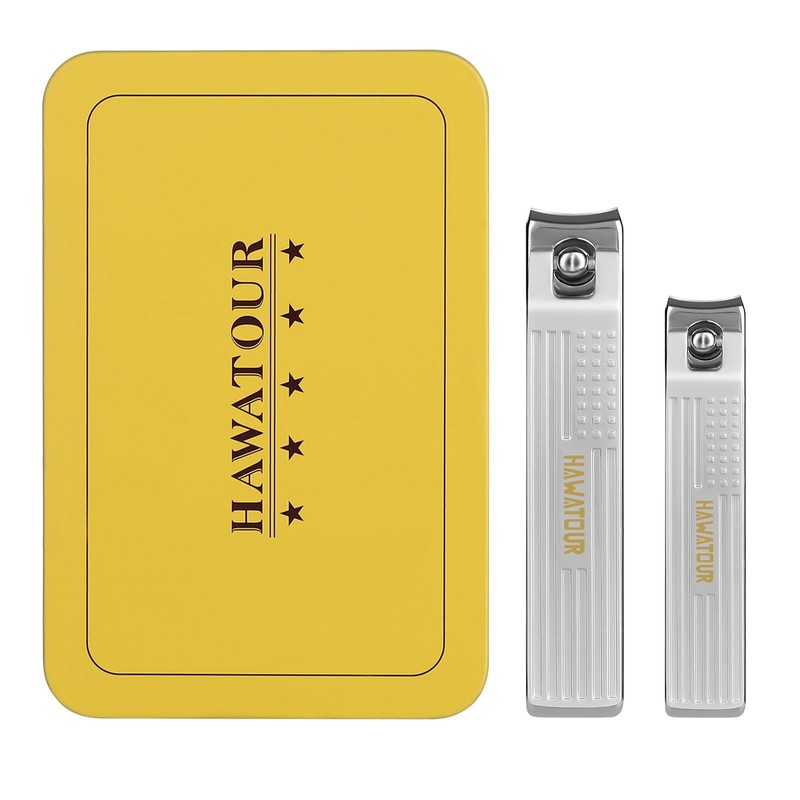 HAWATOUR Nail Clippers Set, Ultra Sharp Curved Blade Fingernail and