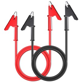 Cleqee Cleqee 2PCS Alligator Clips Test Leads Dual Ended Crocodile Wire Cable with Insulators Clips Test Flexible Copper Cable for Electrical Testing 3.3ft/1m