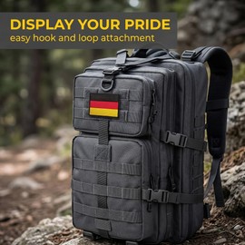 Pack of 6 Mini Germany Flag Patches, 8 x 5 cm Patches Embroidered Badges German Appliqués for Clothing Bags Backpack Uniform Vest Dog Harness (A)
