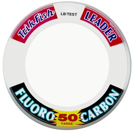TrikFish Fluorocarbon Leader Fishing Line - Trik Fish Leader Material - Saltwater & Freshwater Fishing Line - Clear, Virtually Invisible - High Strength & Abrasion Resistance - 15-100 Lb Test Spool