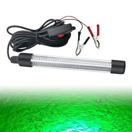 YEGRUEB LED 12V Night Fishing Light, 20W Underwater Fishing Finder 2000LM, IP68 Fish Attracting Lamp, Green With 5M Power Cord
