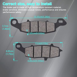AWSZH Front and Rear Brake Pads Set Semi-metallic replacement for Kawasaki VN900 Vulcan Classic/Classic LT 2006-2014