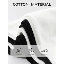 HAVE A TREE Mens Dress Socks White Long Socks For Business Men Casual Socks 3-12Pack (H004-12B)