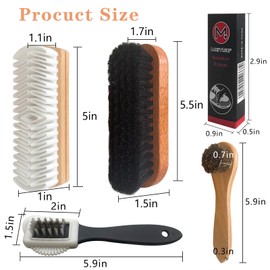 TayBong 6 PCS Suede Brush Kit, Suede Shoe Cleaning Brush, Nubuck Brush, Leather Brush Boot Brush, Brass Bristles Shoe Brush with Suede Eraser