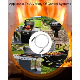 4 Foot High Temperature Pit Probe with Stainless Steel Alligator Clip Fit for DynaQ UltraQ PartyQ DigiQ or CyberQ Controls，Up to 475°F