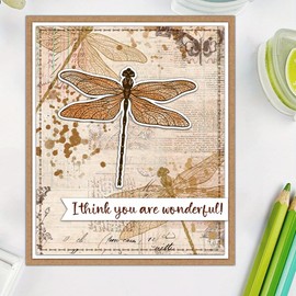 LZBRDY Summer Days Dragonfly and Bee Craft Stamps and Dies Set, Greeting Card & Scrapbooking Templates, Metal Dies for DIY Scrapbooking, Albums Decor – Includes Silicone Stamps for Crafting