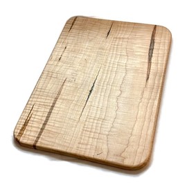 Large Handcrafted Rectangle Tiger Maple Wood Cutting Board Charcuterie Board