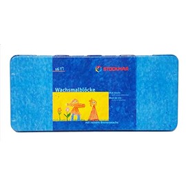 STOCKMAR 204884266 - Bloques de pintura de cera de abejas impermeables de 16 bloques en caja de lata
