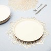 Juvale Gold Placemats - 14.4-Inch Round Vinyl with Leaf Design,