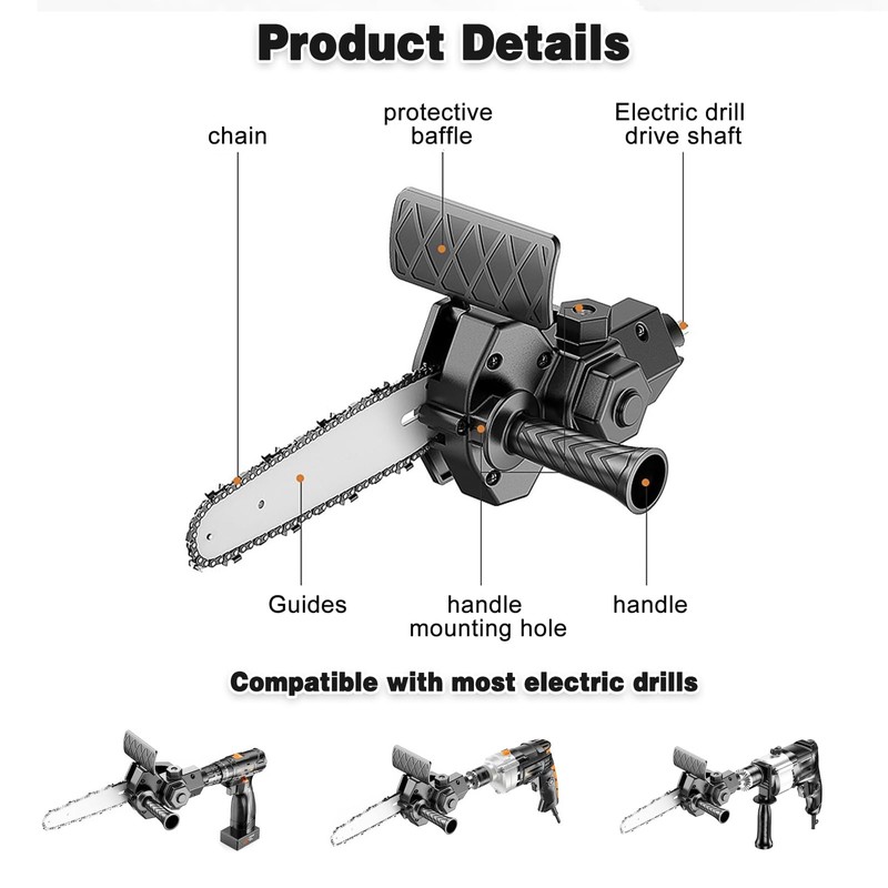 Electric Drill Chainsaw - BCEHACBITI Electric Drill Convert to Chainsaw