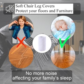 16 PCs Furniture Leg Socks - High Elastic Knitted Chair Leg Floor Protectors, White Thickening Chair Leg Covers Set, Move Easily and Reduce Noise
