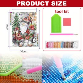 Dzmuero Diamond Painting Christmas Decoration, 5D Diamond Painting, Christmas Gifts, Diamond Painting Pictures, Diamond Painting Craft Set, Crafts for Adults, Children, Girls, 30 cm x 40 cm