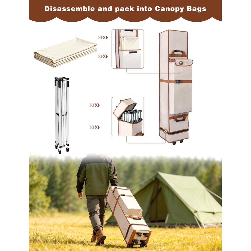 Roetelo Wheeled Canopy Tent Storage Bag for 10x10x48 Inch Pop