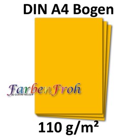 DIN A4 Writing Paper, Plano Sheet Craft Paper, 110 g/m², Colourful