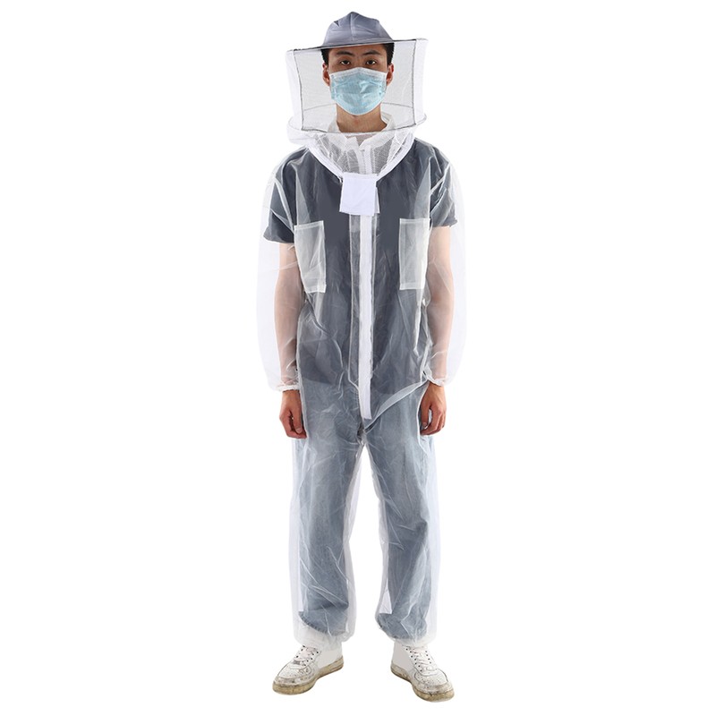 Anti Bee Biting Transparent One Piece Nylon Mesh Beekeeping Suit