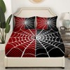 Manfei Spider Kids Sheet Set Queen Size, White Spider Web