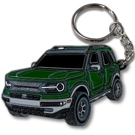 FOUR WHEEL BEAST Bronco Sport Keychain compatible with Ford Bronco Sport Accessories 2023 2024 4 door Car Key Chain Fob Cover (Green)