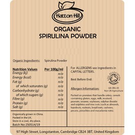 Organic Spirulina Powder 1kg by Hatton Hill Organic