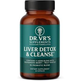 Dr. VR's Liver Detox & Cleanse, 11 Herb Blend with Schisandra Berry & Milk Thistle, 60 Capsules, Vegan