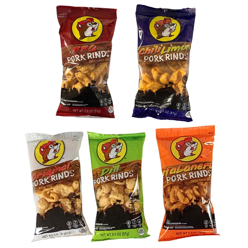 Pop SNAX Bucee Pork Rinds, BBQ, Keto Friendly, BBQ Flavor,
