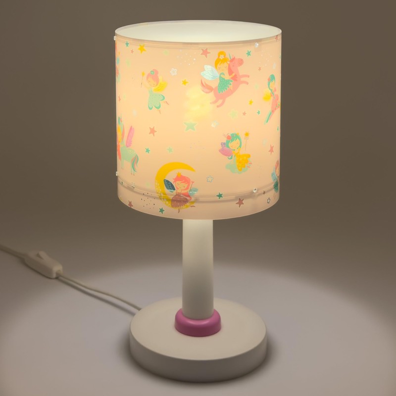 Dalber Children's Table Lamp Bedside Lamp Fairy Dreams Pink Fairies