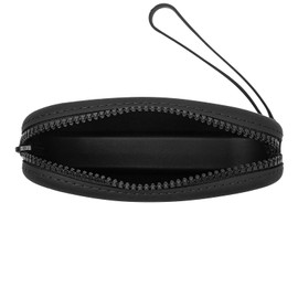 JOVAKIT Small Portable Silicone Makeup Bag for Women, Travel Waterproof Toiletry Cosmetic Bag Gifts for Women, Zipper Closure Makeup Case with Handle (Black)