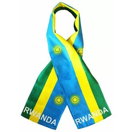 RFCO Rwanda Country Lightweight Flag Printed Knitted Style Scarf 8"x60"